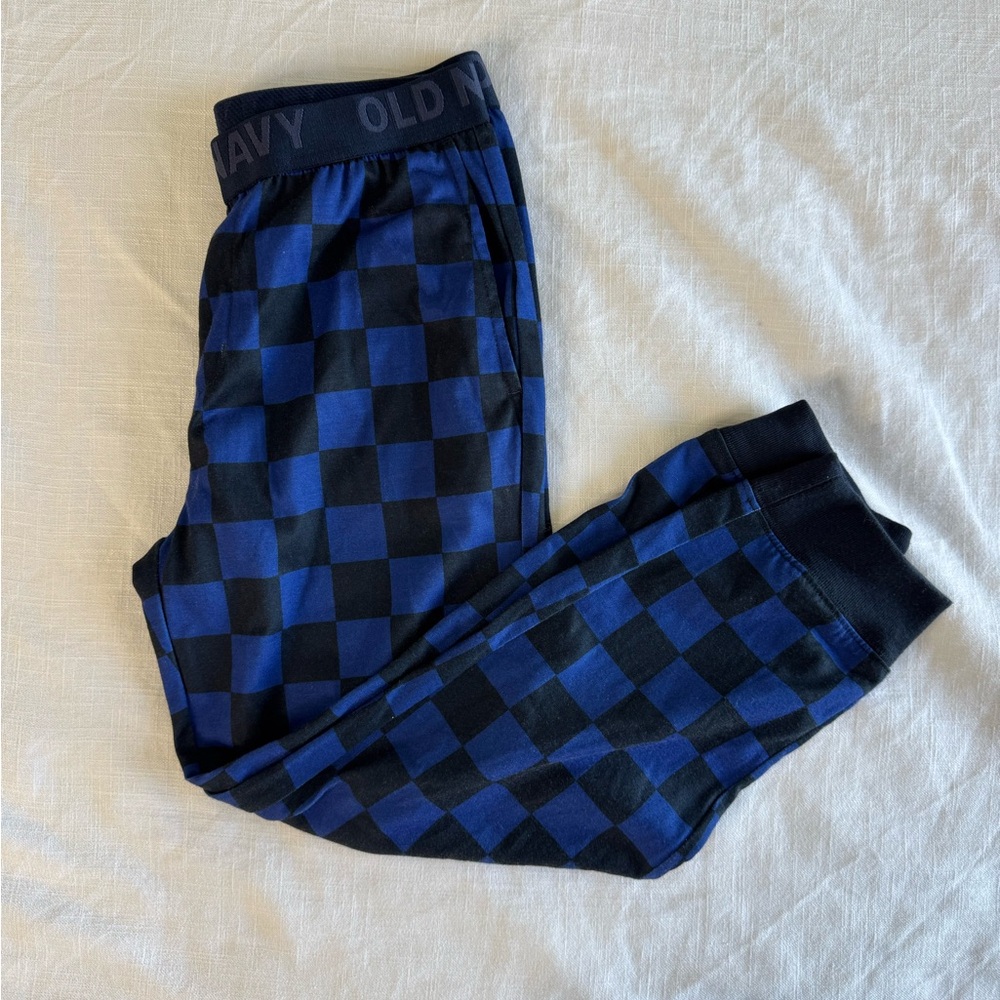 Old Navy Blue and Black Plaid Pajama Pants
